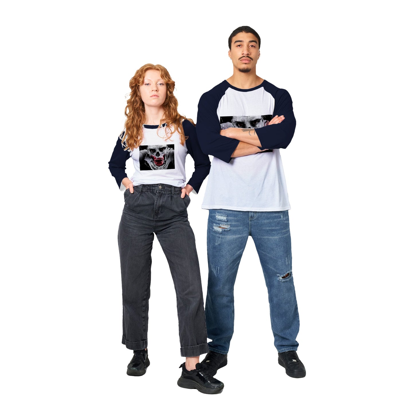 Bloody Fiction Unisex 3/4 sleeve Raglan T-shirt FREE UK SHIPPING
