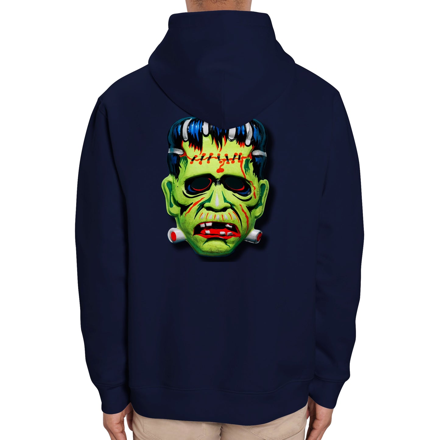 Adult Frankenstein Halloween Hoodie FREE UK SHIPPING Unisex Navy