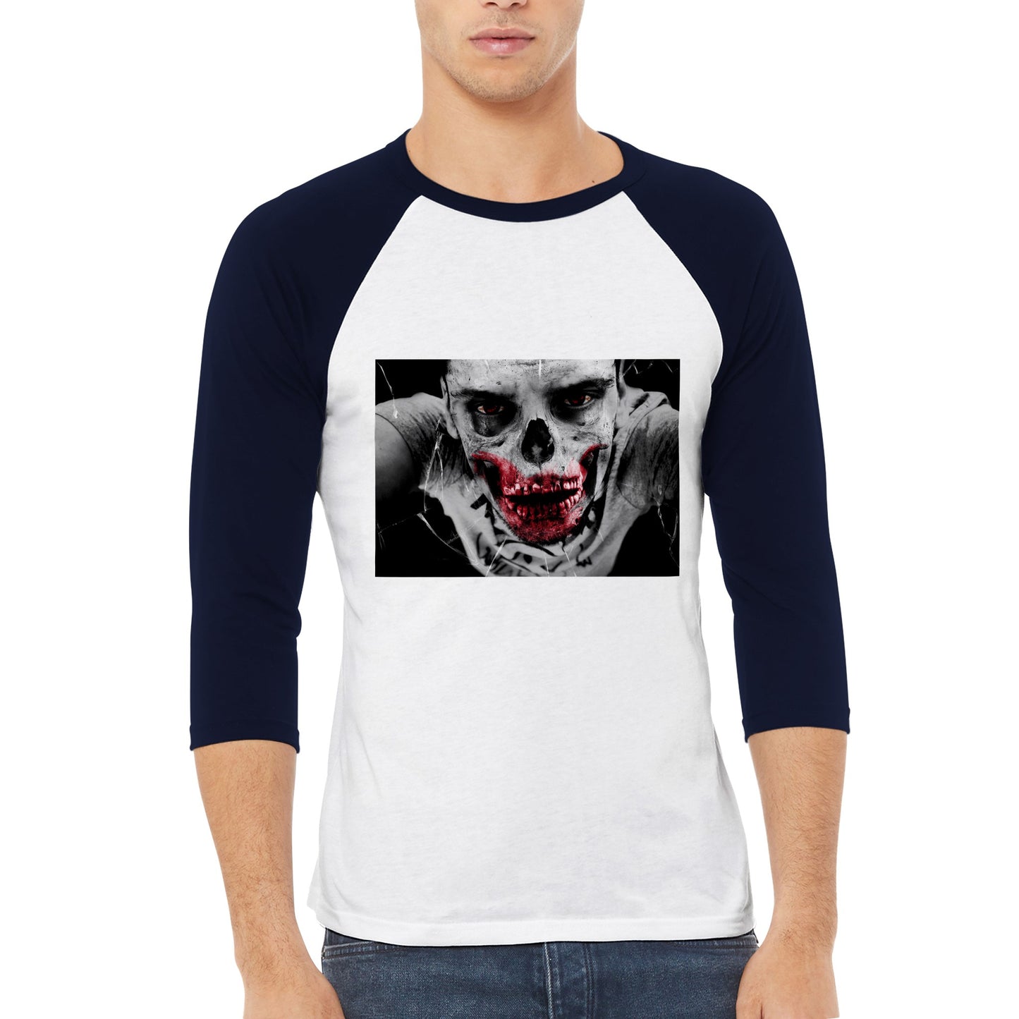 Bloody Fiction Unisex 3/4 sleeve Raglan T-shirt FREE UK SHIPPING