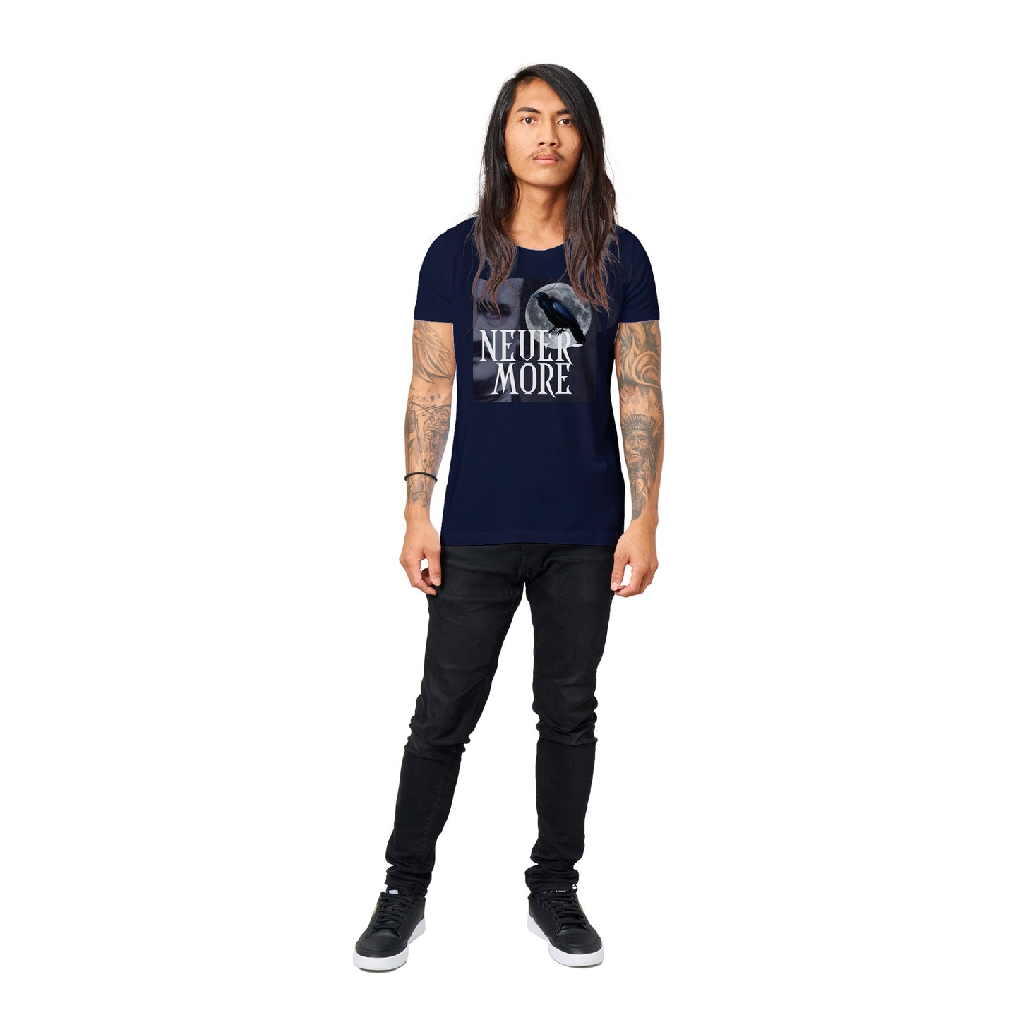 Edgar Allan Poe Raven Organic Unisex T-shirt FREE UK SHIPPING