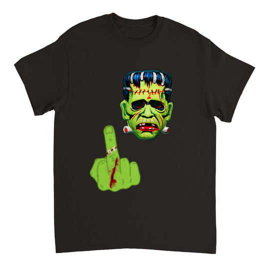 Frankenstein Horror Movie Halloween flip the bird T-Shirt FREE UK SHIPPING