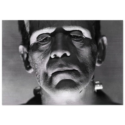 Frankensteins Monster Close up Brushed Aluminium Print Wall Art