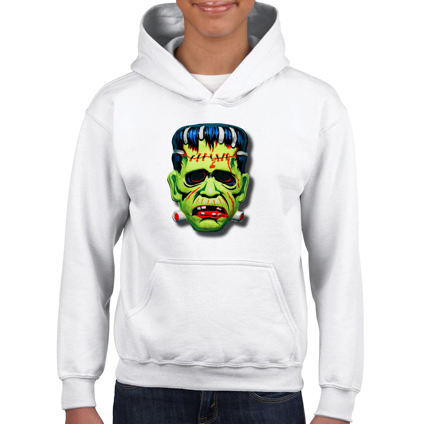 Frankenstein Head Mask Halloween Scary Classic Kids Pullover Hoodie FREE UK SHIPPING