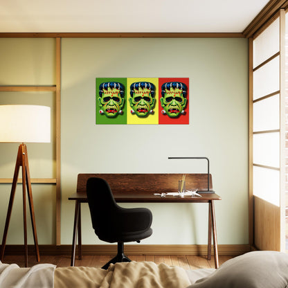 Frankenstein triple threat Canvas Wall Art FREE UK SHIPPING