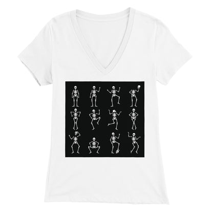 Skeleton Dance party Premium Womens V-Neck T-shirt