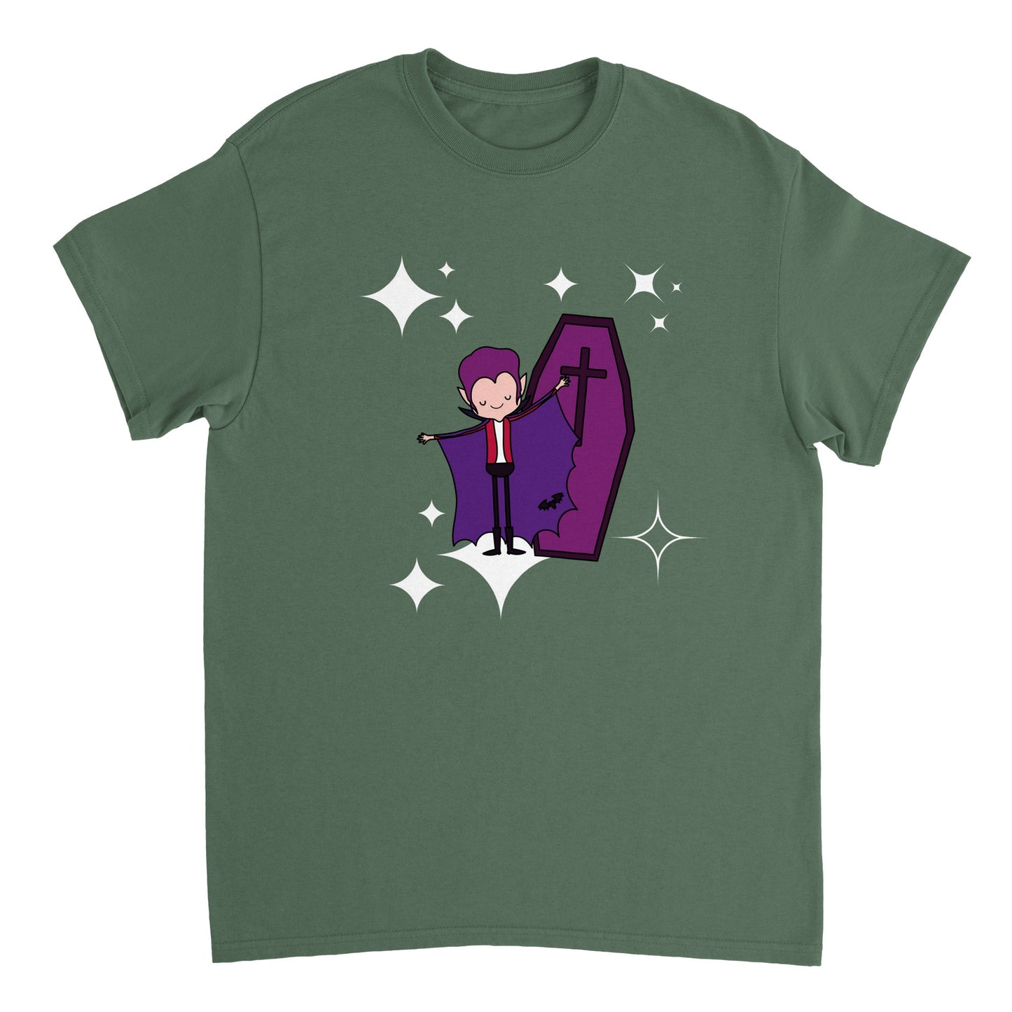 Tiny Starry Vampire design Halloween T-Shirt FREE UK SHIPPING