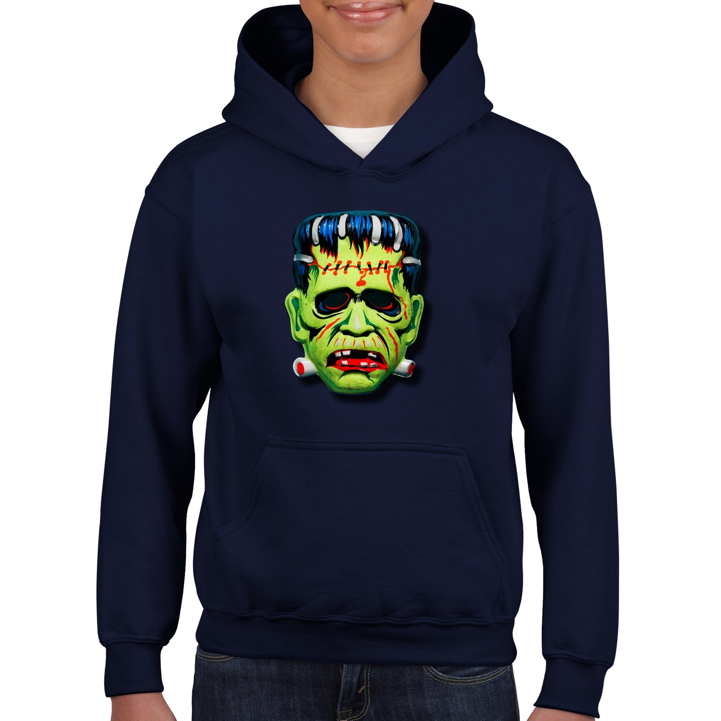 Frankenstein Head Mask Halloween Scary Classic Kids Pullover Hoodie FREE UK SHIPPING