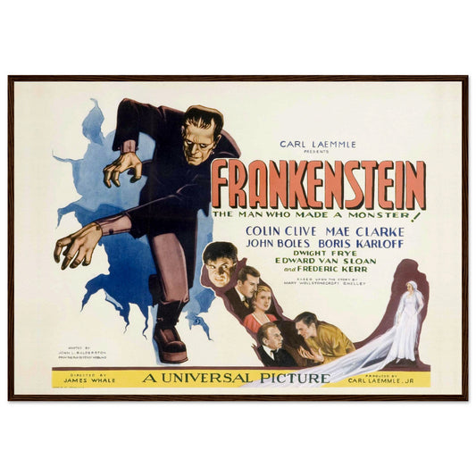 Beautiful Frankenstein Boris Karloff Museum-Quality Matte Paper Wooden Framed Poster Wall ArtFREE UK SHIPPING