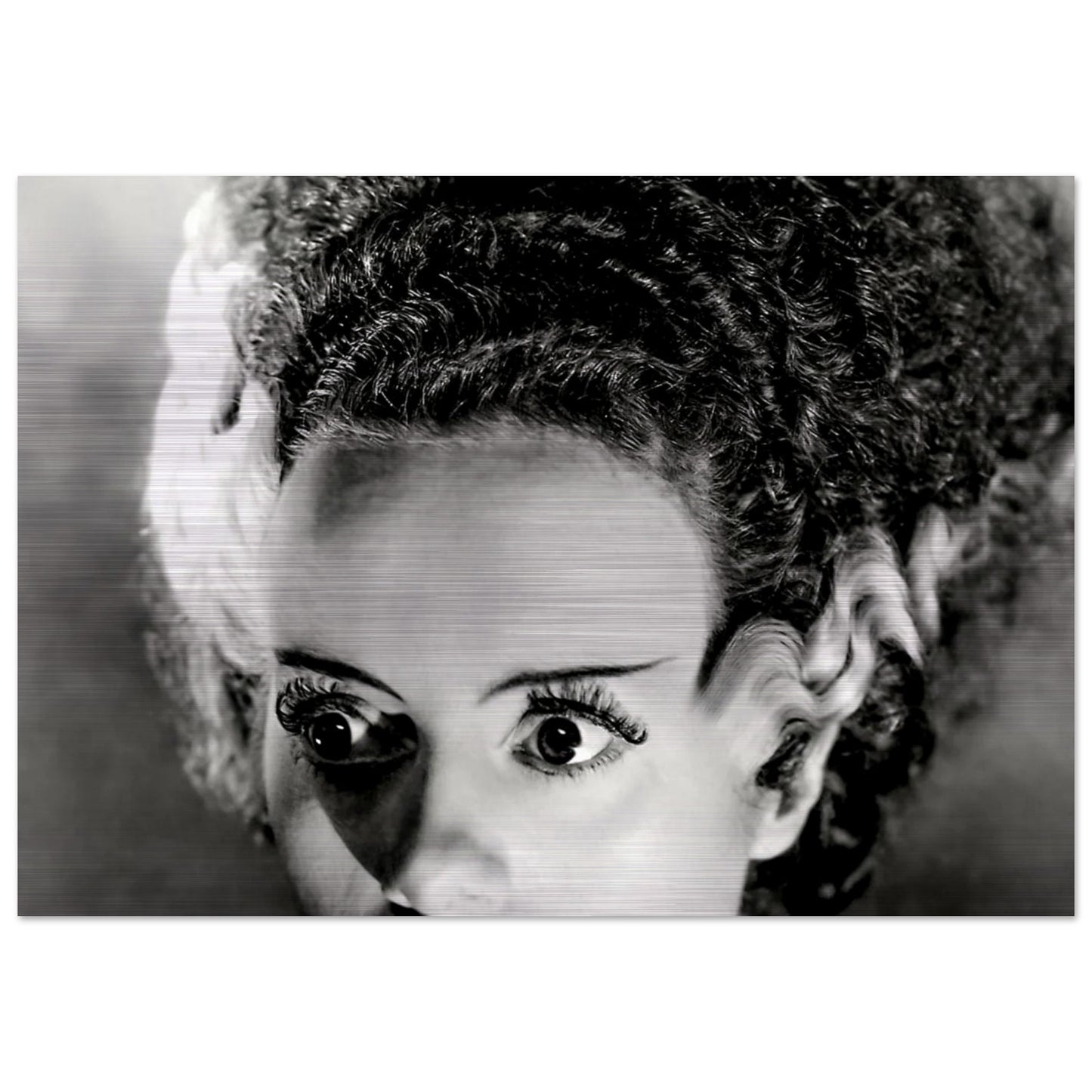 Bride of Frankenstein close up Brushed Aluminium Print Wall Art