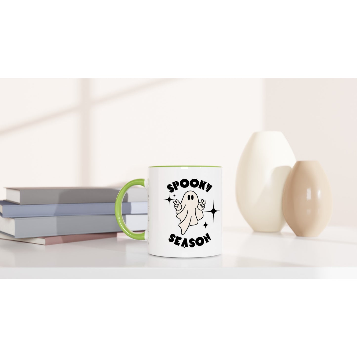 Spooky season mugs with coloured handle options Halloween FREE UK SHIPPING