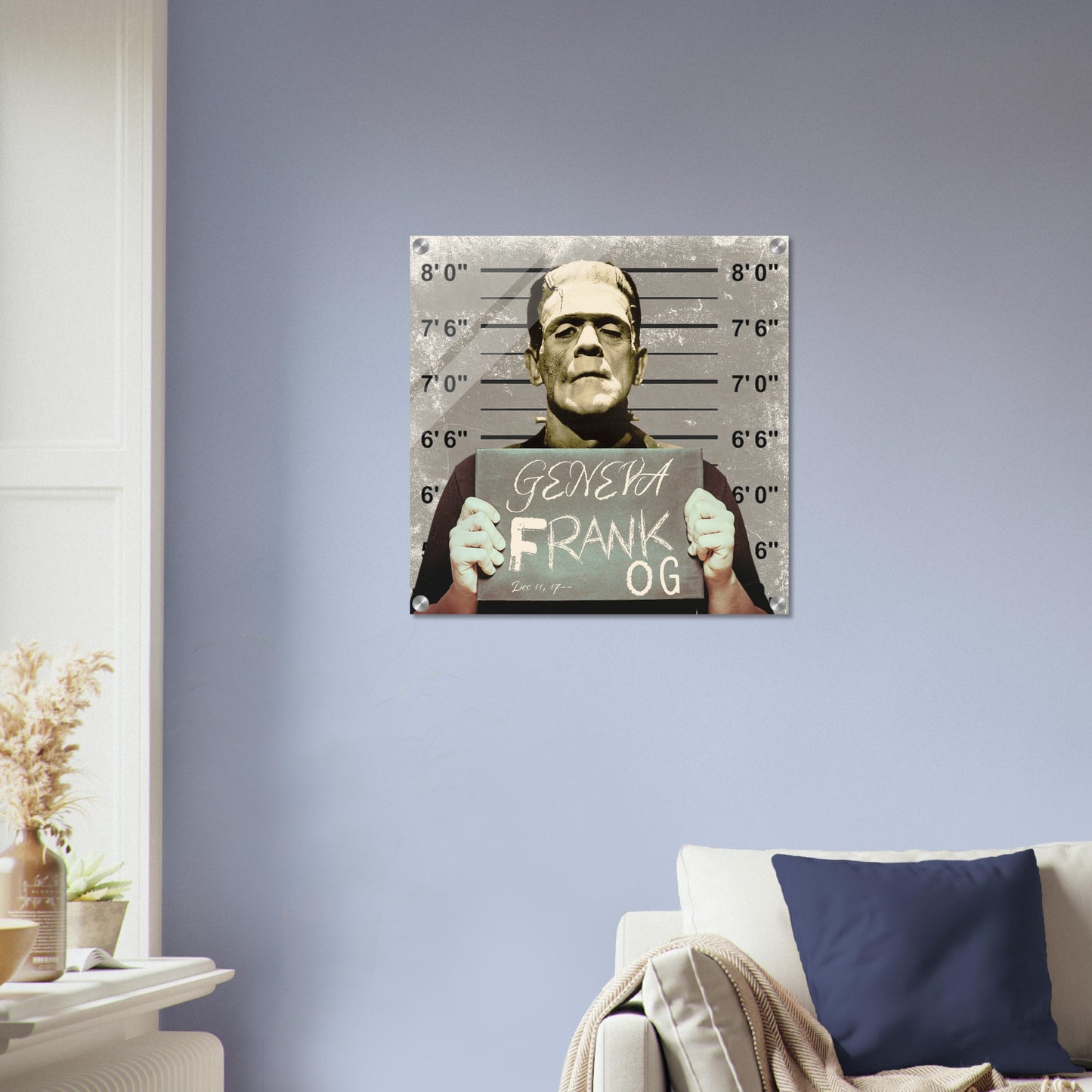 Frankensteins monster Mug Shot Acrylic Print