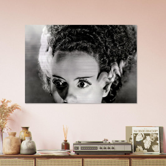 Bride of Frankenstein close up Brushed Aluminium Print Wall Art